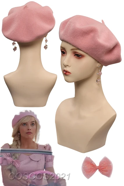 Barbie Movie Pink Hat Halloween for Women, Stylish Beret Adults for Cosplay  Gift