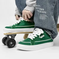 2025 Fashion Green Men's Canvas Shoes Big Size 45 Spring Comfortable Casual Shoes Men Espadrilles Flat Canvas Sneakers For Men 2