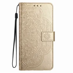 Chic Floral Wallet Phone Case with Cash Slots - Galaxy A25 5G (Gold PG)