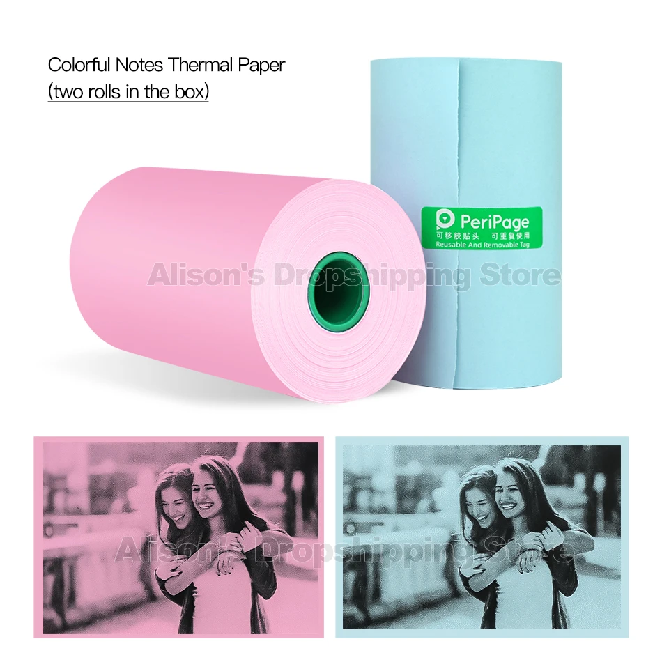 PeriPage A3 Official 80mm Thermal Printer Paper Label Sticker Color White 80*50MM For Pocket Mini Photo Printer Keep 10 Years