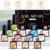 12PCS/SET 6ml Color Nail Gel Polish Set Kits Base Top Coat Varnish Soak Off UV Gel LED Semi Permanent All For Manicure Nail Art 2