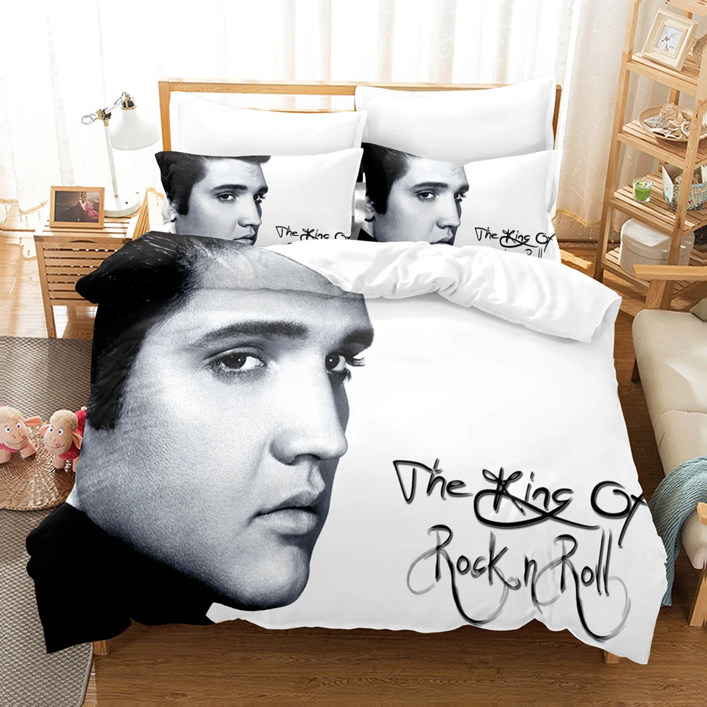 Roll Rock Rockabilly Singer Bedding Set 3d Elvis Presley Duvet Cover