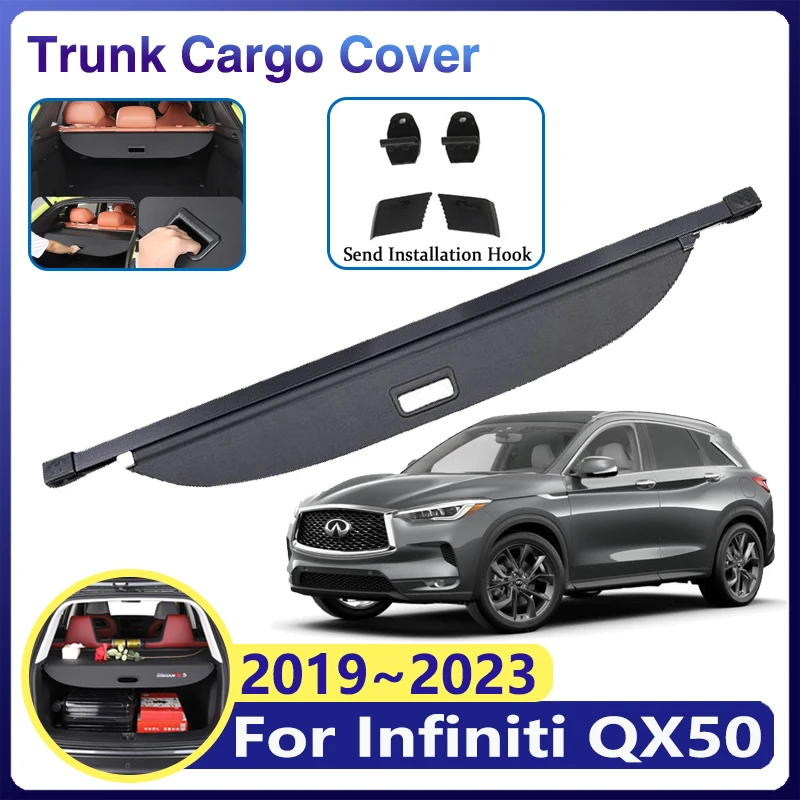 

Car Trunk Curtain for Infiniti QX50 Accessories 2019~2023 2022 2021 J55 Luggage Storage Rear Boot Tray Covers Retractable Shade