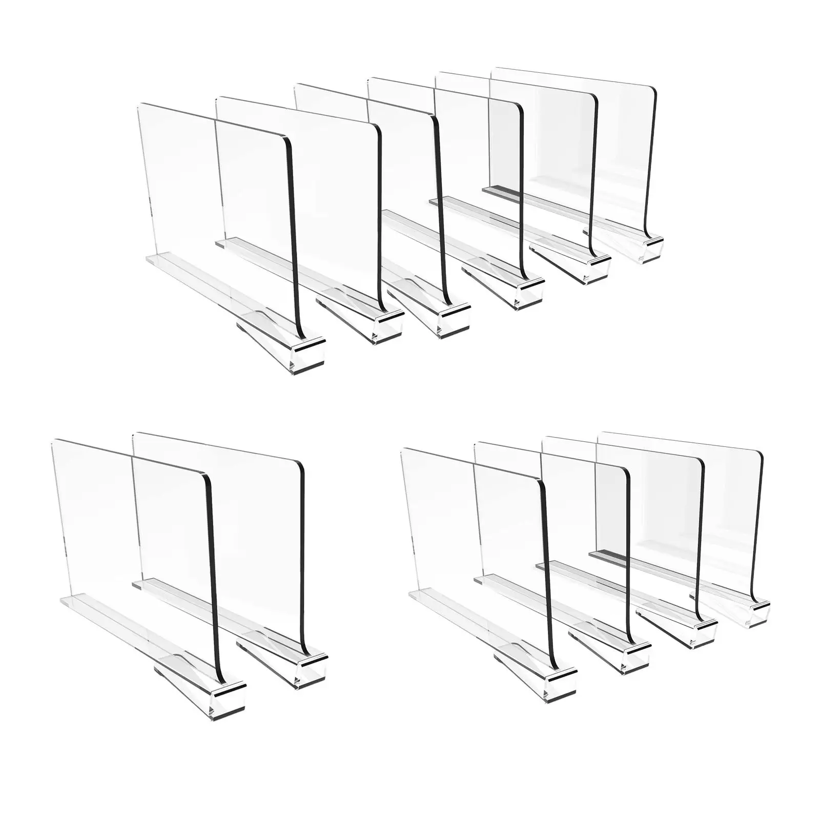 Shelf Dividers Separators Adjustable Acrylic Multi Purpose Closet Organization Closet Dividers for Bedroom Kitchen Cabinets