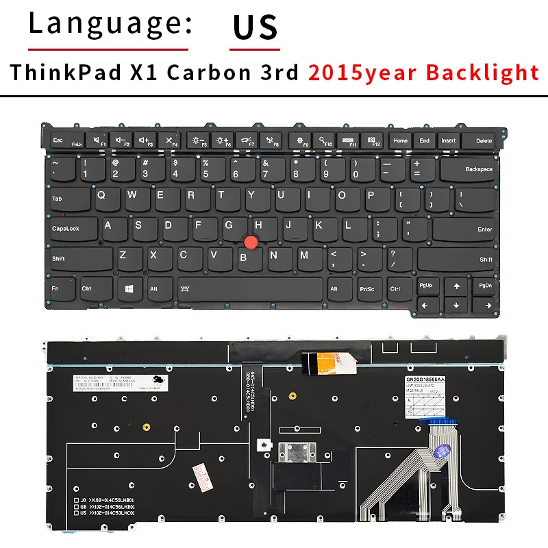 New EUA Inglês Teclado Backlight Laptop Para