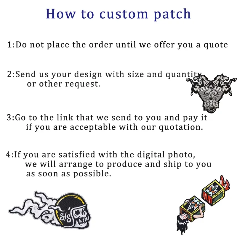 10 יחידות פאצ'ים מותאמים אישית לרקמה עיצוב משלך לוגו מותאם אישית ברזל על שם המותג פאץ' מודפס עם חוג ולולאה DIY