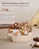 Foam Kids Chair with Soft Teddy Plush, Toddler Reading Armchair with Cute Mushroom Designs- Brown 5