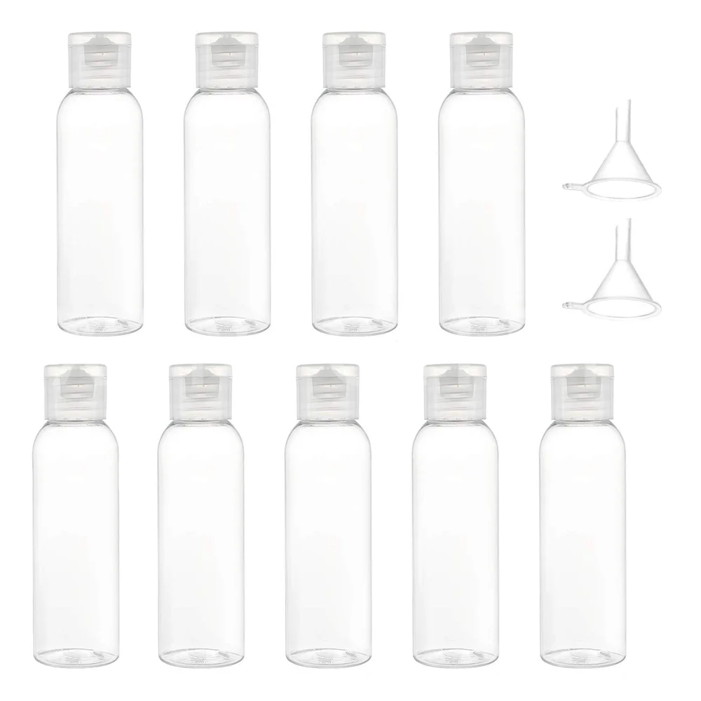 

10pcs Plastic Travel Bottle Flip Cap Empty Bottles Clear Refillable Lotion Liquids Containers for Cosmetics 50ml 60ml 100ml