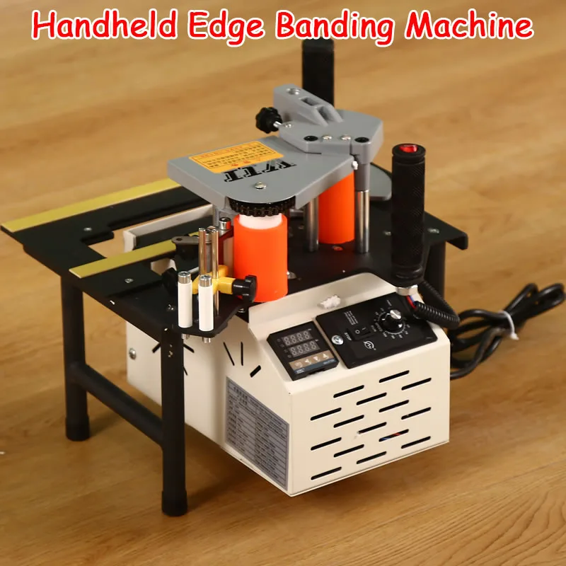 Portable Edge Banding Machine Double Sides Gluing Woodworking Handheld Bander Wood PVC 220V