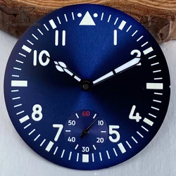 Pilot Watch Dial & Luminous Hands with Arabic Numerals - Aviator Wristwatch Face Mod Parts (Blue dial - hands B)