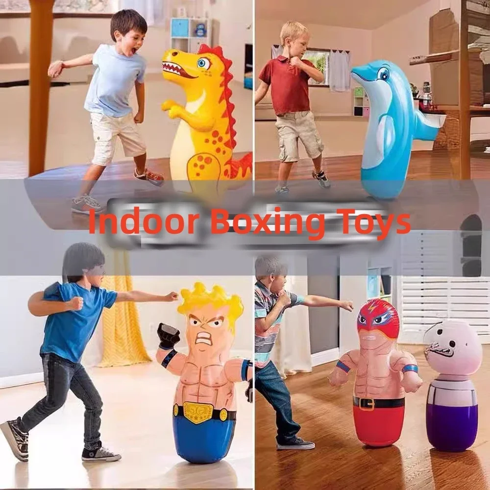 Inflatable Tumbler for Children 90cm Standing Boxing Bag Tumbler Toys Safety Air Stuffed Indoor Game Supply 2