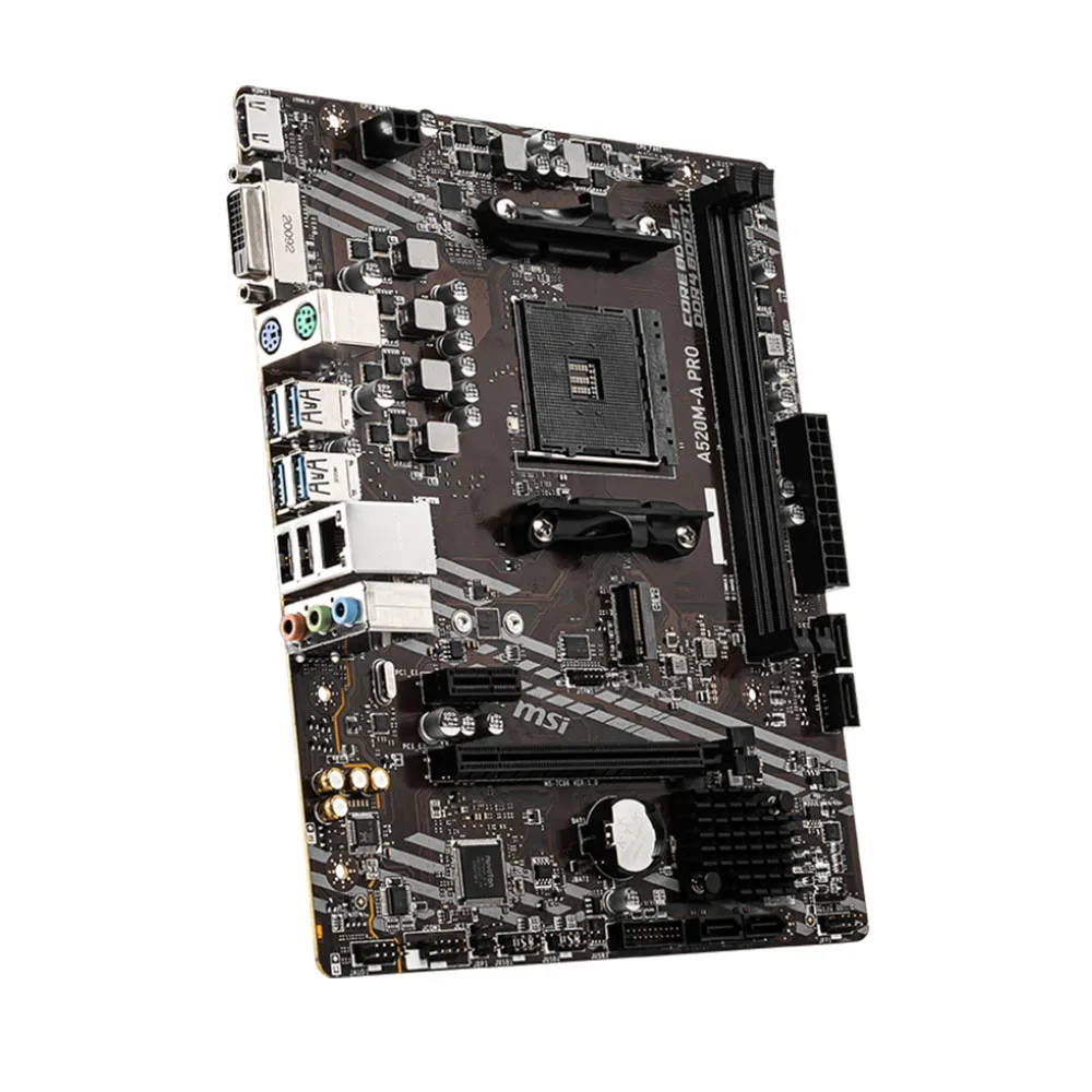Computer Motherboard MSI AMD A520M-A PRO Support Ryzen CPU R3 R5 R7 5000 & 3000 Series AM4 M.2 NVME Dual Channel DDR4