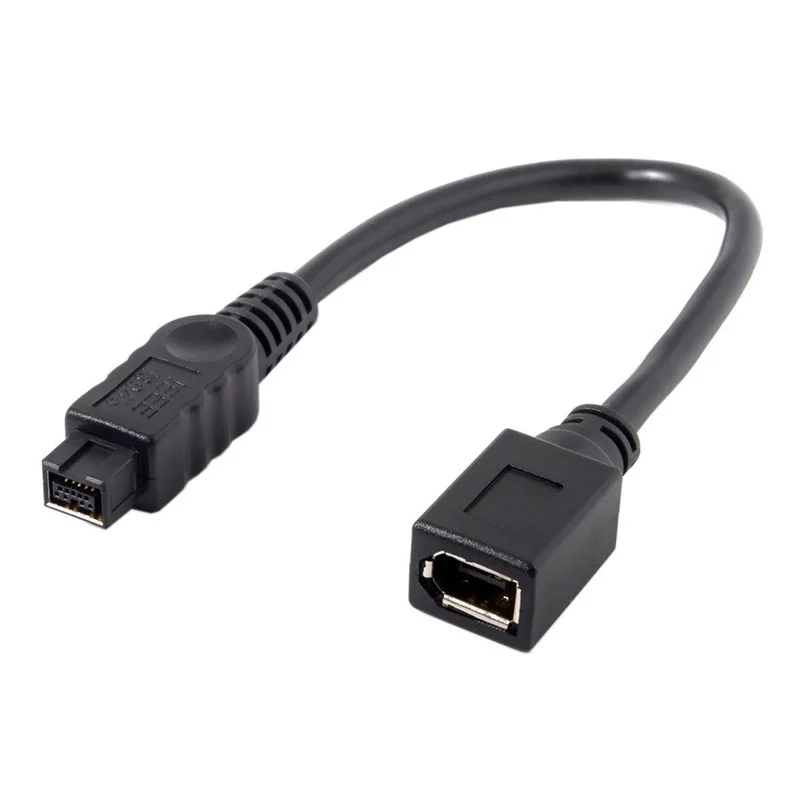 Black Ieee 1394 6pin Female To 1394b 9pin Female Firewire 400 To 800