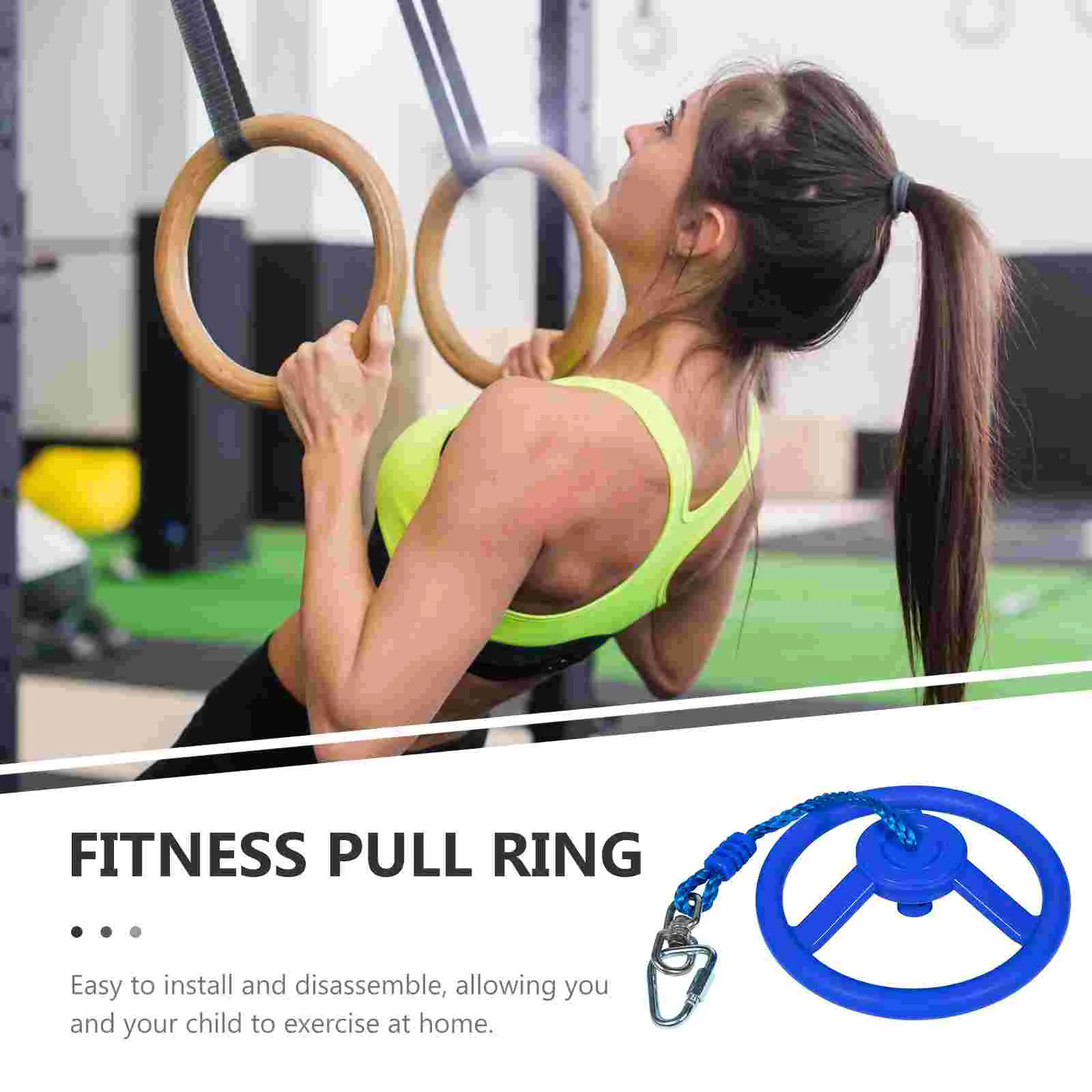 Ninja Wheel Exercise Handle Grip Children Indoor Ring Practical Fitness Gym Heavy Duty Kids Swing Gymnastic Rings Toy 4