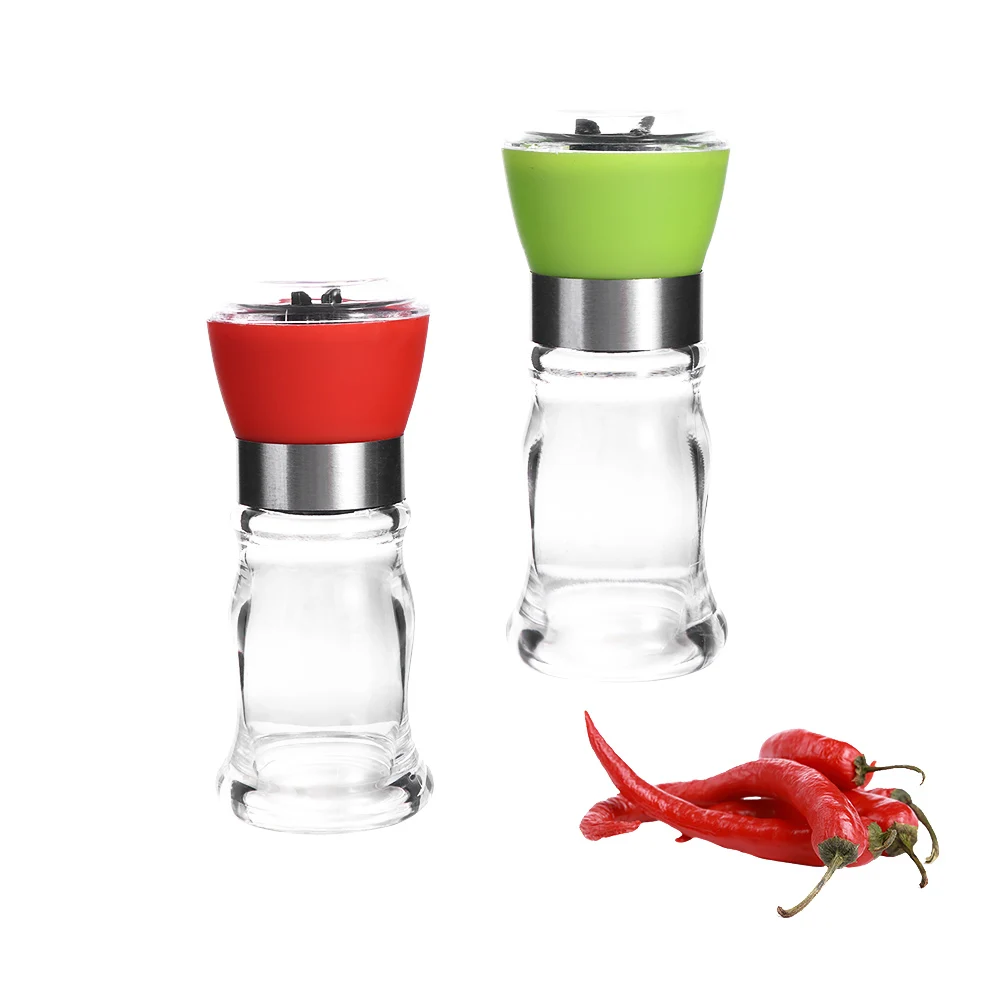 1PC Manual Salt Pepper Mill Grinder Seasoning Bottle Spice Grinding Containers Adjustable Mill Kitchen Gadgets salt and pepper grinder nut spice grinder herb spice grinder