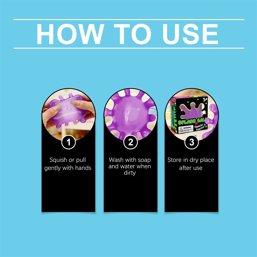 Schylling Needoh Splash Ball Sensorisch Fidget Stressverlichtende Zachte Kubus Anti-Angst Knijpobject voor Concentratie ADHD_voghion.com