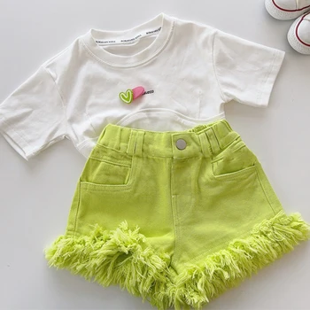 Girls Tassel Denim Shorts 1