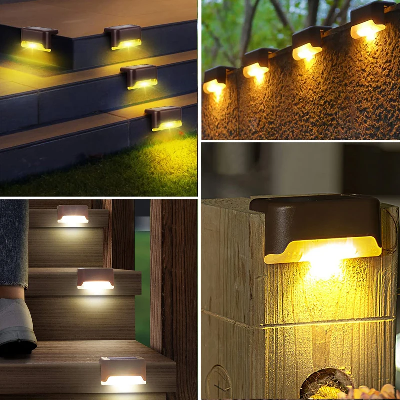 2-20Pcs Solar Step Light Waterproof Outdoor Stair Fence Garden Decoration Deck Lamp