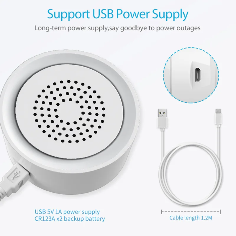 

Sound And Light Alarm App Remote 3 In 1 Tuya Smart Smart Life Wifi Home Security Temperature And Humidity Sensor