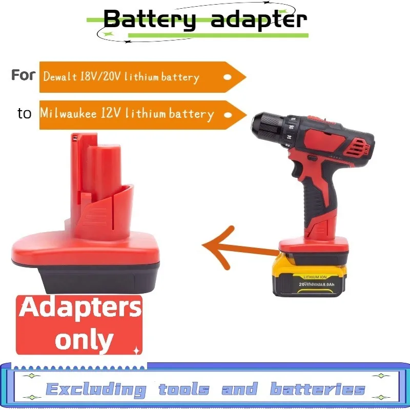 For Dewalt 18V/20V Lithium Battery Adapter To Milwaukee 12V Lithium Electric Tool Battery (excluding Tools and Batteries)