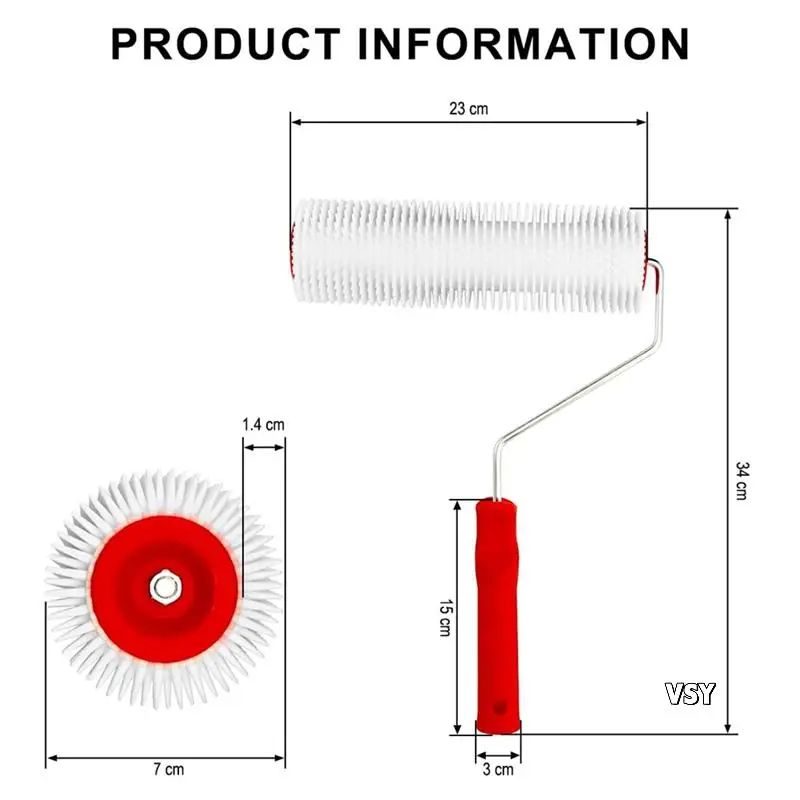 9인치 스크리드 스파이크 롤러 라텍스 바닥 셀프 레벨링 스파이크 롤러 (에폭시 바닥용)