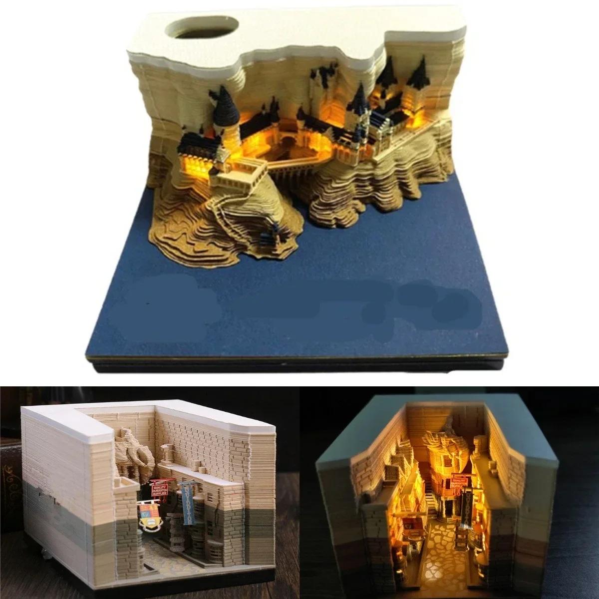 

3D Бумажная скульптура, искусство, замок Хогвартса, записная книжка, украшение Гарри, строительные блоки, наклейки для учителей, друзей, коллег