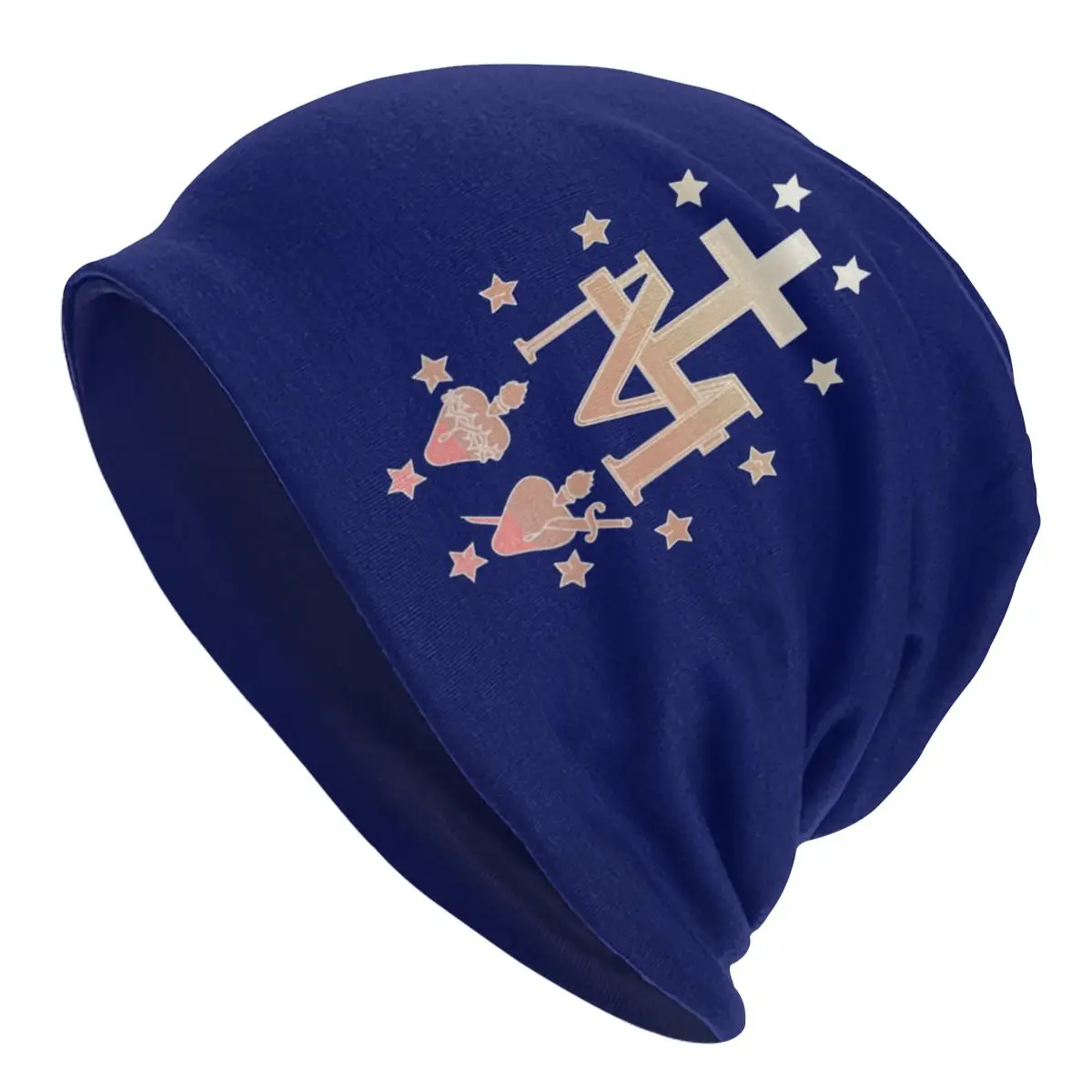 Miraculous Medal Bonnet Homme Cool Knit Hat For Men Women Warm Winter Medal Of Our Lady Of Grace Berretti Caps