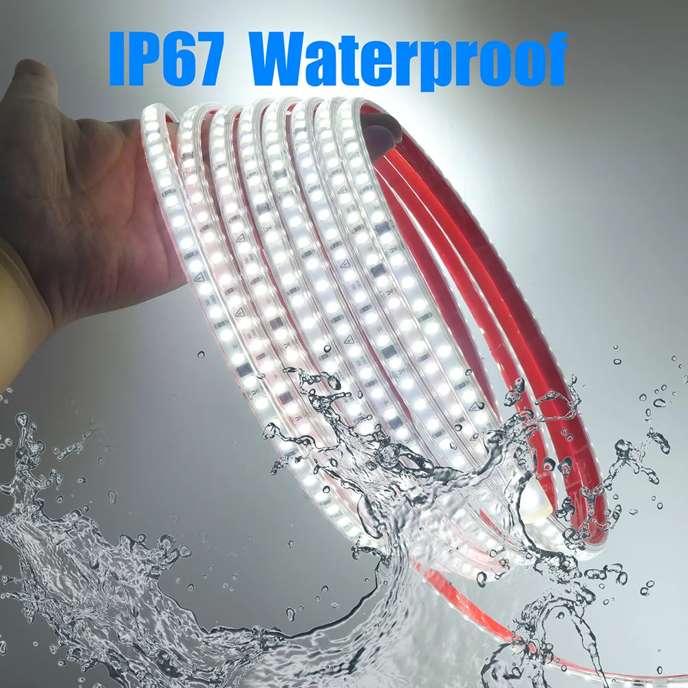 AC 2835 Led Strip Lights Dimmable 220V 230V 120 LEDs/m 0.5m 1m 2m 5m 10m 20m 50m Waterproof High Brightness Diode Tape Adhesive 3