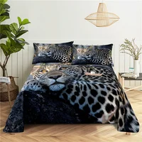 Custom Leopard Digital Printing Sheets Cover 100%Polyester Flat Sheet With Pillowcase Print Bedding For 0.9/1.2/1.5/1.8/2.0m Bed 1