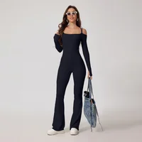 FUBEIKE New Yoga Jumpsuit For Sports Back Beauty Back Brown Seamless Double-Shoulder Strap Tights Sexy One-Piece Bodysuit 3