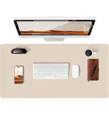 Premium Waterproof Leather Desk Pad - Elegant Non - Slip Office Workspace Protector - 120x50 cm (Eggshell)