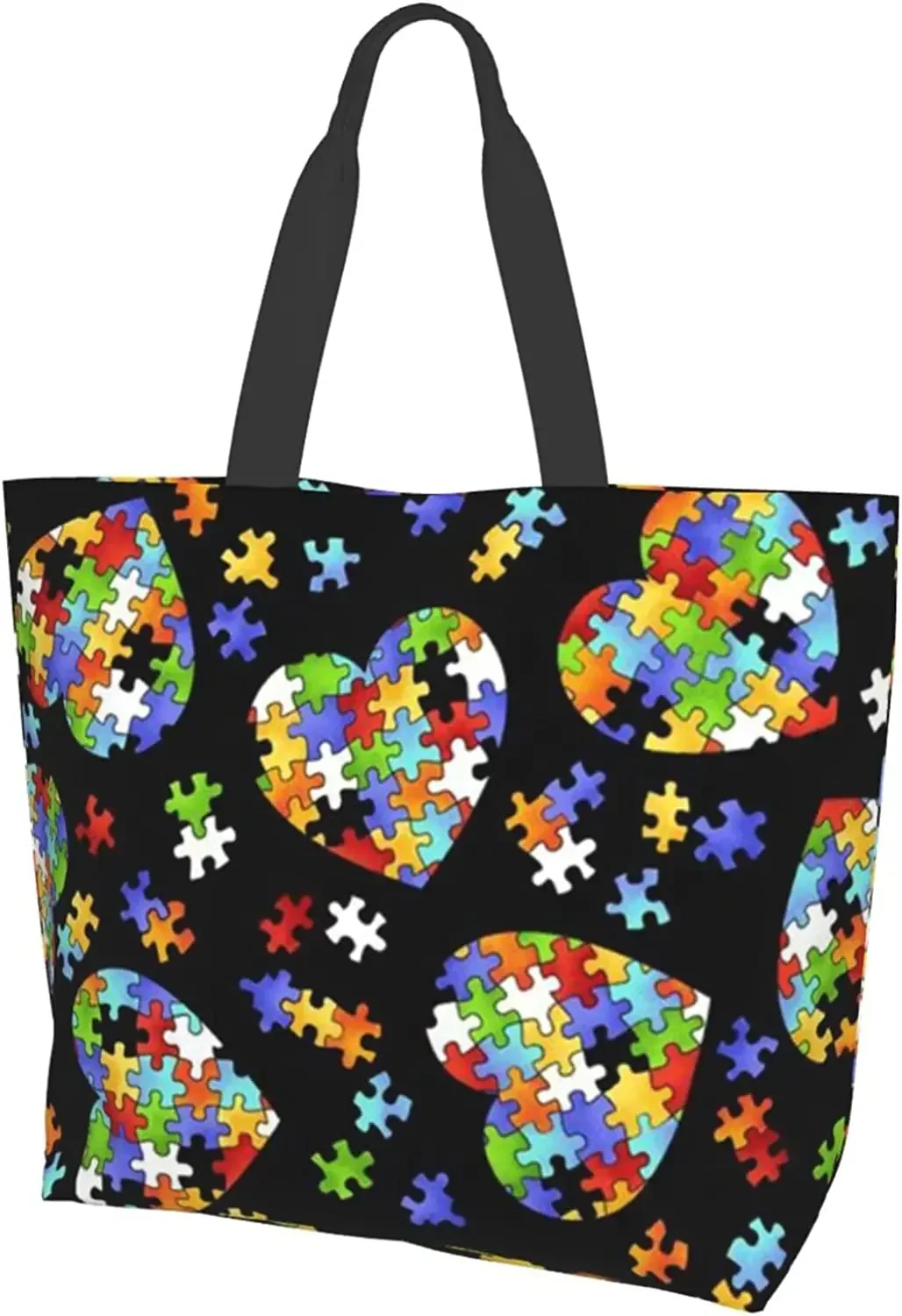 

Women Fashion Large Tote Shoulder Handbag Autism Awareness Waterproof Shoulder Bag Top Handle Satchel