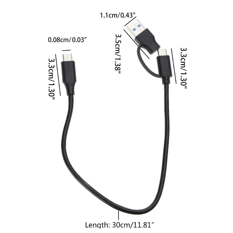 USB USB C 유형 C 데이터 동기화 어댑터 2 in 1 USB3.0 USB C 변환기