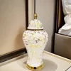 Gold Marble General Jar Porcelain Bottle Ginger Jar Ceramic Storage Tank White Gold Vase Flower Vase Home Decoration Accessories 5
