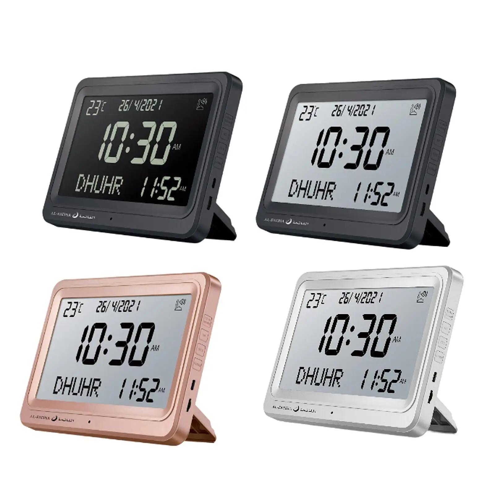 Azan Alarm Clock Islamic Temperature Decoration Muslim Prayer Clock Table Clock for Home Desk Party Living Room Father's Day
