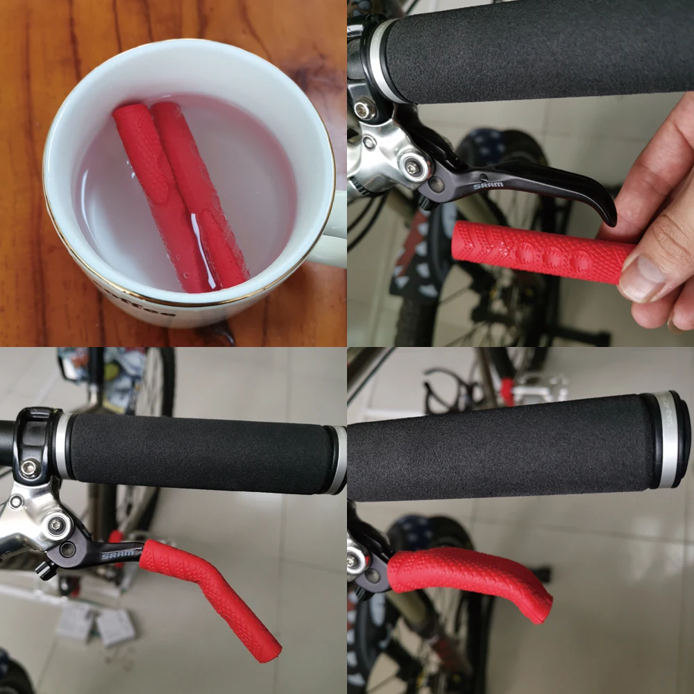 Bicycle Accessories Bicycle Brake Handle Cover ENLEE 2PCS Bicycle Bike Brake Handle Cover Silicone Sleeve Bike Brake Lever Protector Covers Mountain Brakes Accessories