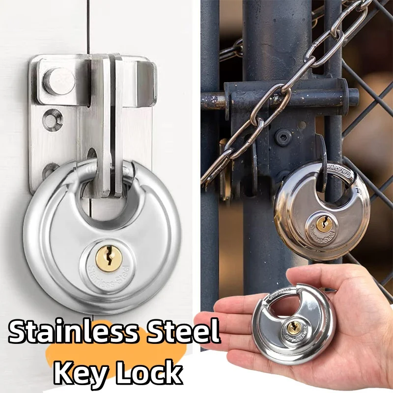 Serratura A Disco Impermeabile In Acciaio Inossidabile Da 1/2/3 Pezzi Da 60Mm Con Chiave Con Lucchetto Da Esterno Con Grillo Da 3/8 Pollici Per Unità 