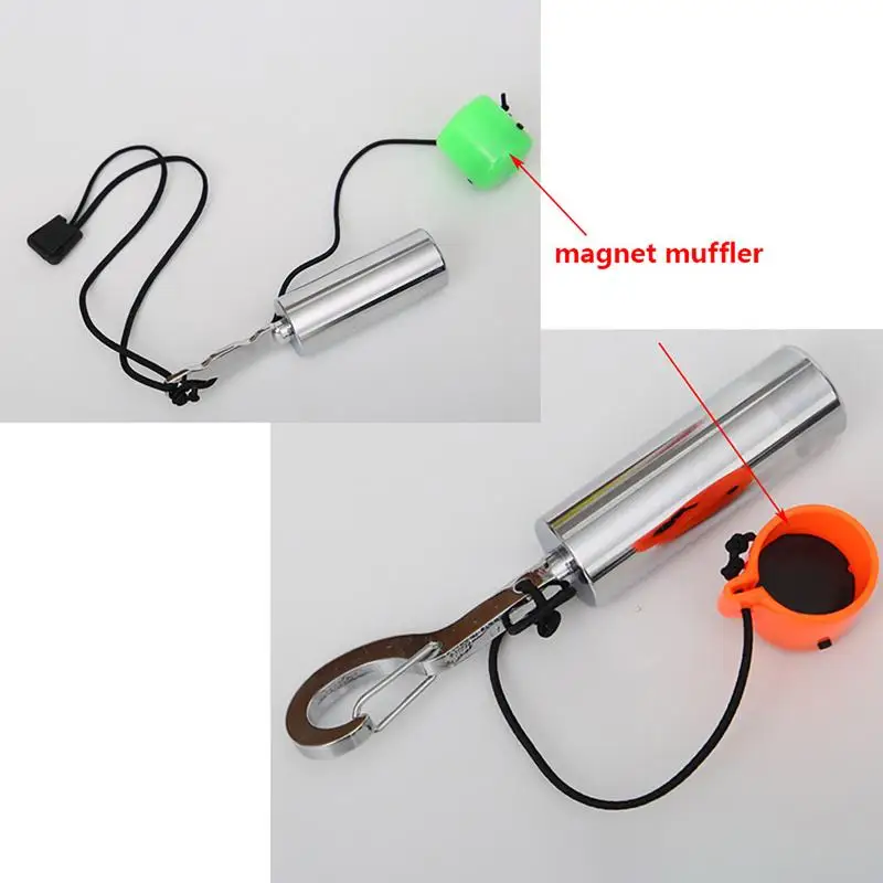 Hochet De Plongée En Acier Inoxydable Pour Communication Sous-marine - Tailles 123 Mm (76 G) Et 152 Mm (97 G) - Avec Housse De Protection - 4