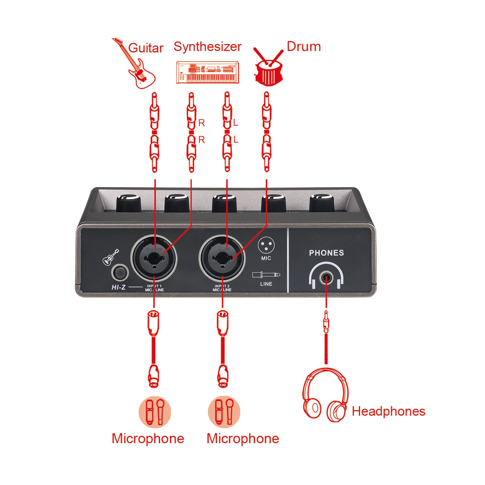 TEYUN Q-16 전문가용 오디오 사운드 카드 모니터 기능 포함 전기 기타 녹음용 라이브 방송 스튜디오 노래 컴퓨터 PC