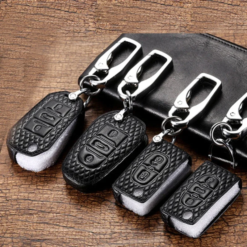 

Leather Car Remote Key Cover Case Holder Protect for Peugeot 308 407 308S 408 2008 3008 4008 5008 306 Car Accessories Key Case