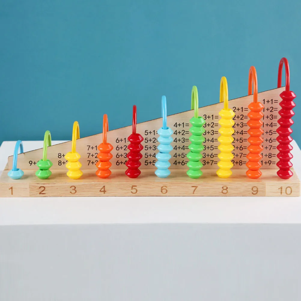 1Pcs 추가 뺄셈 주판 어린이를위한 나무 교육용 계산 교육 보조 도구 정신 산술 학습 도구 유치원