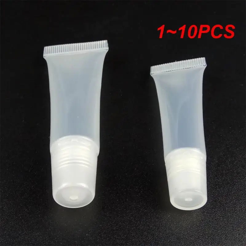 

1~10PCS 10ml lip gloss tubes Lip Balm Soft Makeup Squeeze Sub-bottling Clear Plastic Lip Gloss Tube Container Makeup Tools