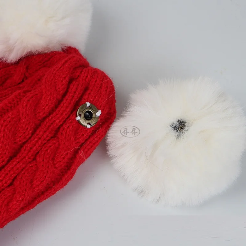Knitted Hat and Mitten Set for Baby Boys and Girls, Thick Warm Beanie Cap, Gloves for Infant, Winter, 1-5 Years Old