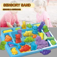 Sensory Sand Bin Toy for Boys Girls Kids, Dinosaurs Animals Molds Play Sand Art Kit, Best Indoor/Outdoor Birthday Christmas Gift 2