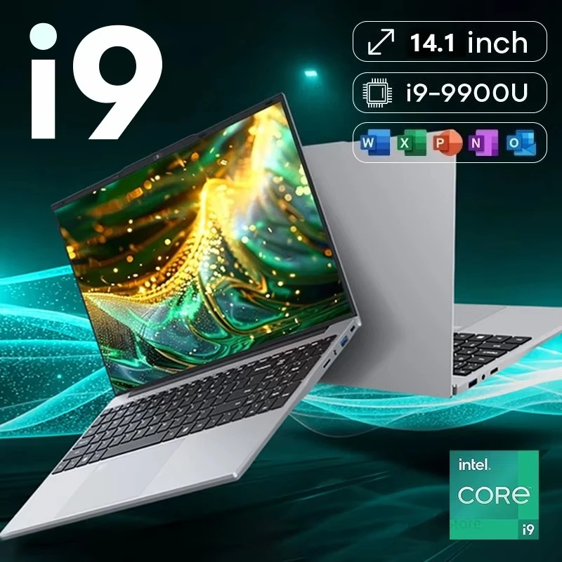 새로운 LENO 14.1인치 울트라 슬림 노트북 인텔 코어 i9-9900 32GB 램 2TB SSD 윈도우 11 1920*1080 FHD 게이밍 오피스 노트북 PC