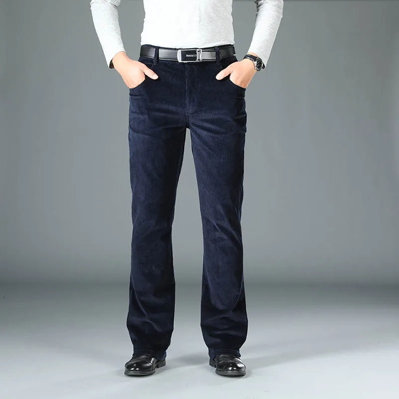 Men's Autumn And Winter New Micro Horn Lamp Core Flannelette Trousers High Waist Velvet Casual Pants