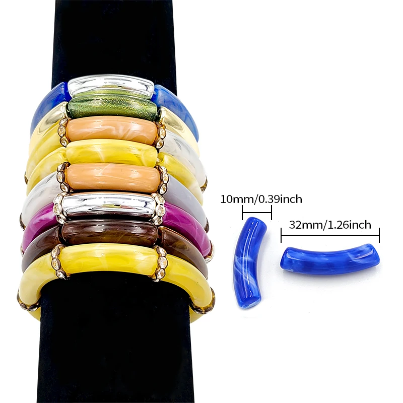 Acrylic Jewelry Making Accessories  Curved Tube Bead Making Bracelets -  10pcs - Aliexpress