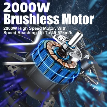 DEEPOWER 2000W Adults Electric Bike Bicycle 48V 25AH 20 Inch Fat Tire Folding Electric E Bikes 2