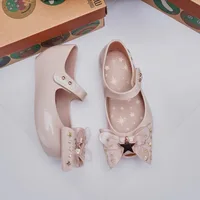 Mini Melissa New Style Princess Spring Jelly Shoes Bowknot Girl Fashion Soft Sandals Kids Classical Soft Sole Beach Shoes 2
