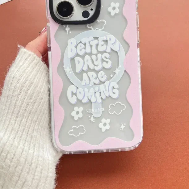 MagSafe Acrylic Better Things Are Coming Phone Case Cover for IPhone 12 13 14 15 Pro Max Case for IPhone 15 Pro Max